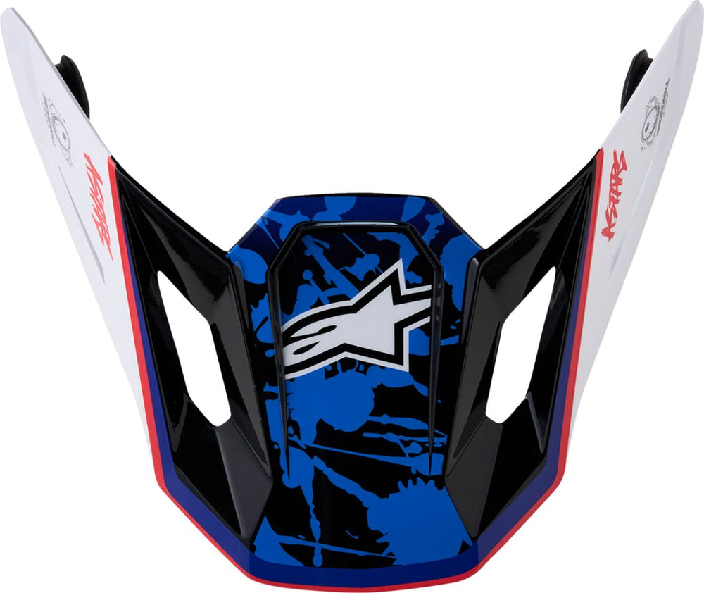 Alpinestars Visière S-M7 Blaster Wh/bu/rd
