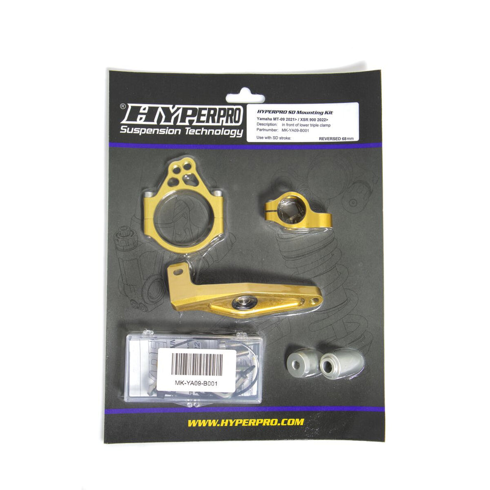 Amortisseur de direction Hyperpro SD Support Kit Doré Yamaha MT-0 pour Yamaha MT-09 ABS, MT-09 SP ABS, XSR 900 ABS et 1 autres modèles — réf 06040286