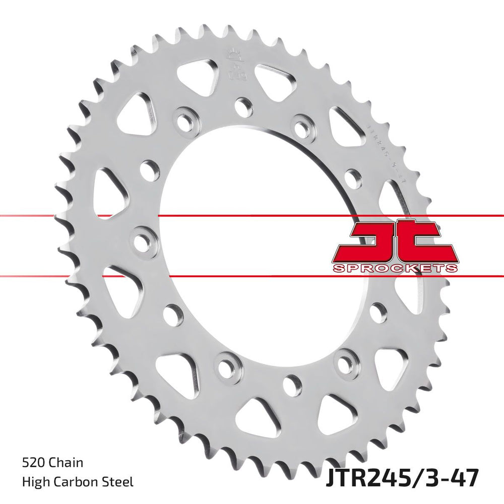 Couronne acier JT Sprockets Pignon Arrière 47T 520 pour Aprilia MX 50, Aprilia RX 50, Aprilia RX 50 MINI et 21 autres modèles — réf 12100427