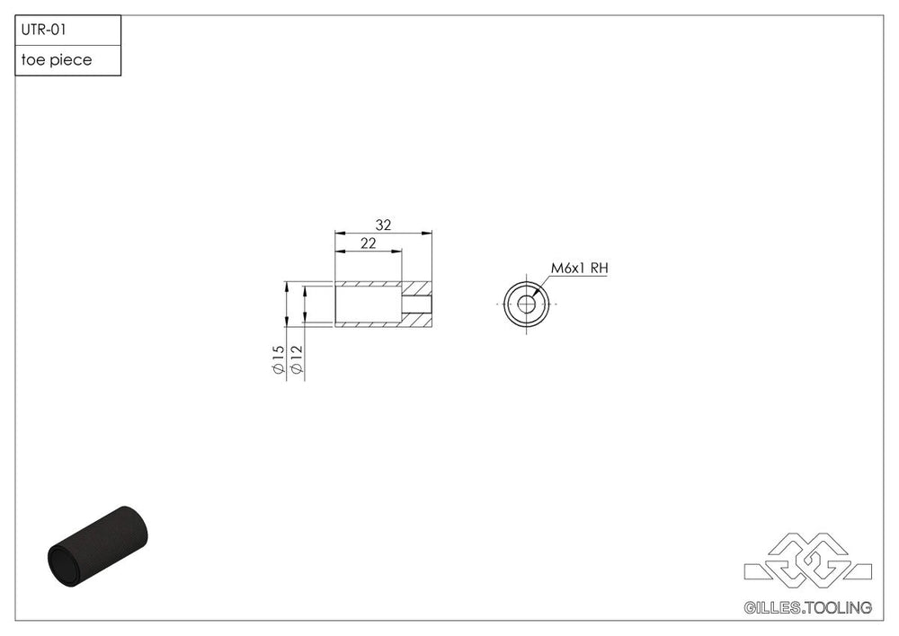 Gilles Tooling Toe Piece Frein Latéral UEX-01-B