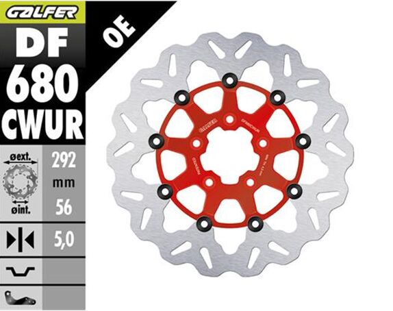 Disque de frein route Galfer Float Wave Rouge — réf 17104968