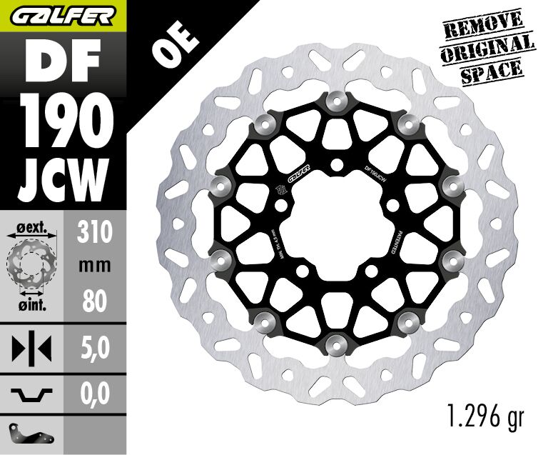 Disque de frein route Galfer Wave Floatech pour Kawasaki GTR 1400, GTR 1400 ABS, KLZ 1000 ABS et 15 autres modèles — réf 17105250