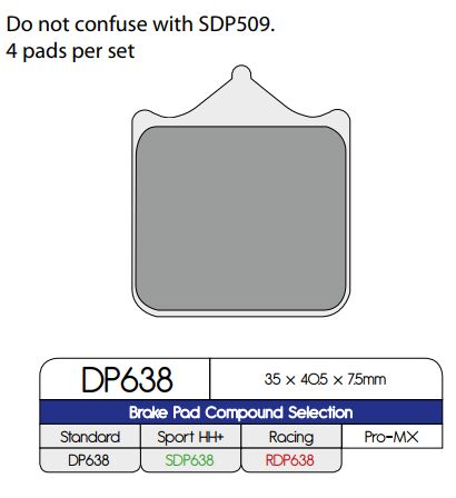 DP Brakes Frein Plaquette Sintered