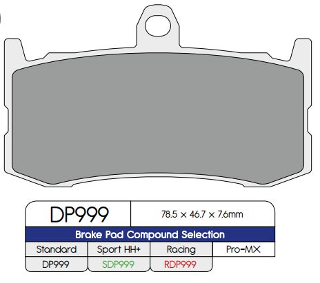 DP Brakes Plaquettes RDP Race/X-Race en titane