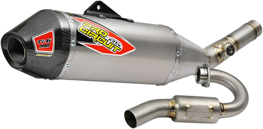 Ligne d'échappement tout-terrain Pro Circuit TI6 Ti avec CF pour Kawasaki KX 250 F — réf 18201709