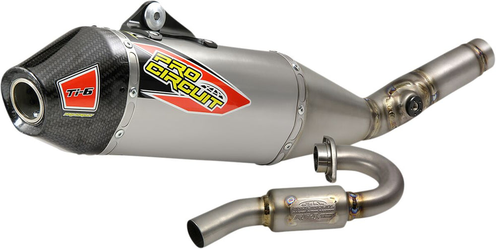 Ligne d'échappement tout-terrain Pro Circuit Exhst TI6 avec CF KX250 '21 pour Kawasaki KX 250 et KX 250 X — réf 18201976