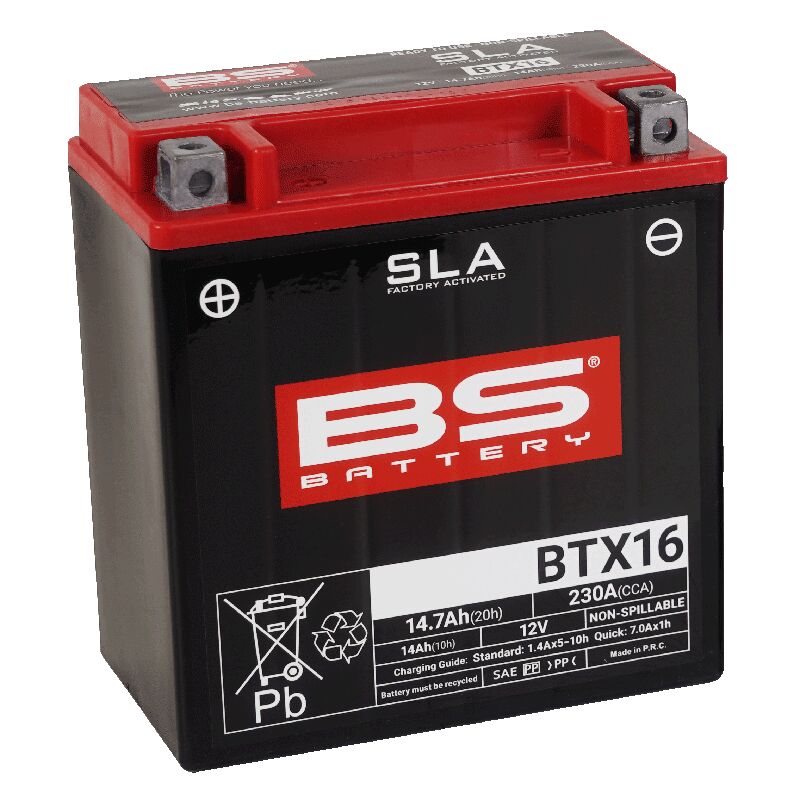 BS Battery Batterie BS BTX16 Sla