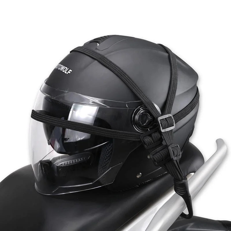 Universel 60CM moto bagagerie sangle Moto casque gears fixe elastic buckle rope high-strength retractable protection filet