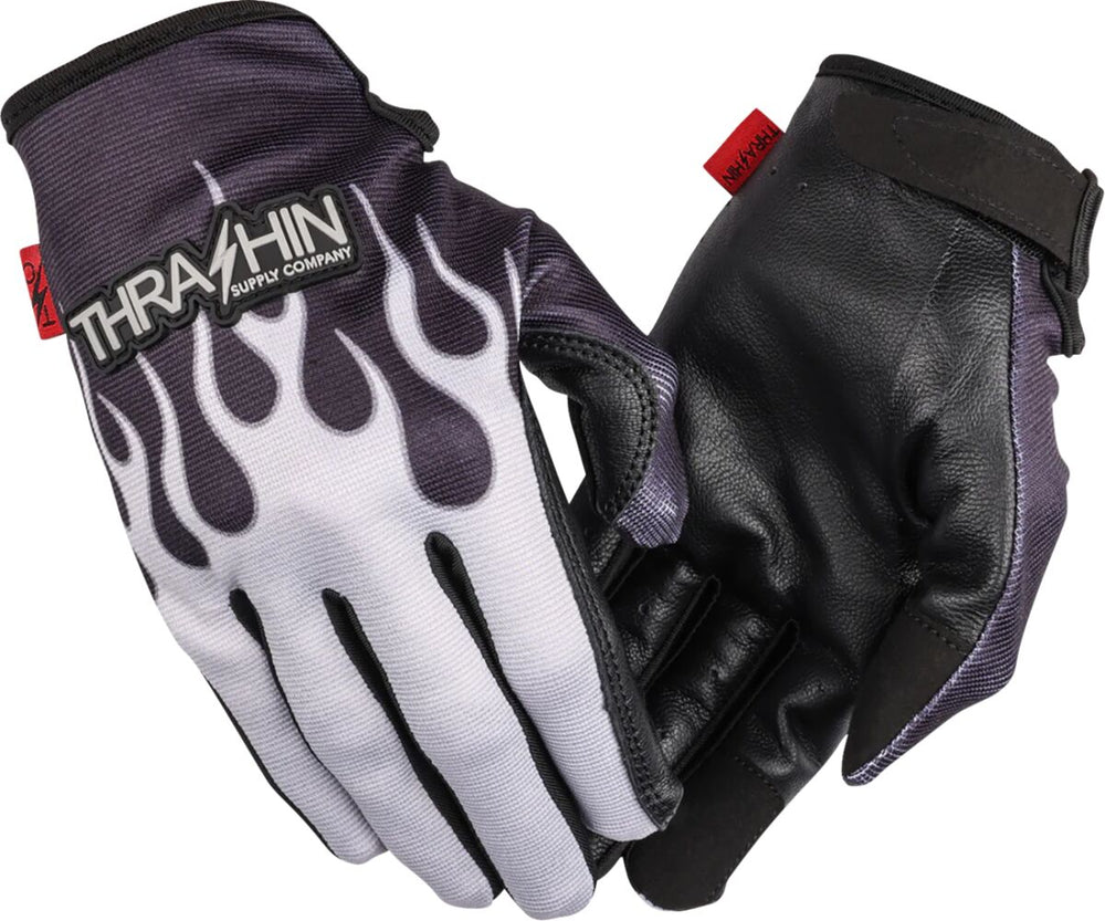 Thrashin Supply Glove Flame Stealth Cuir Pa