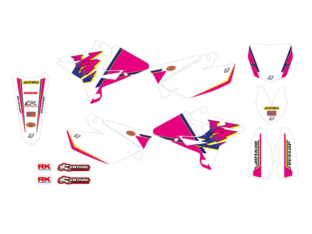 Kit déco tout-terrain Blackbird KT Retro YZ pour Yamaha YZ 125 et YZ 250 — réf 43026694