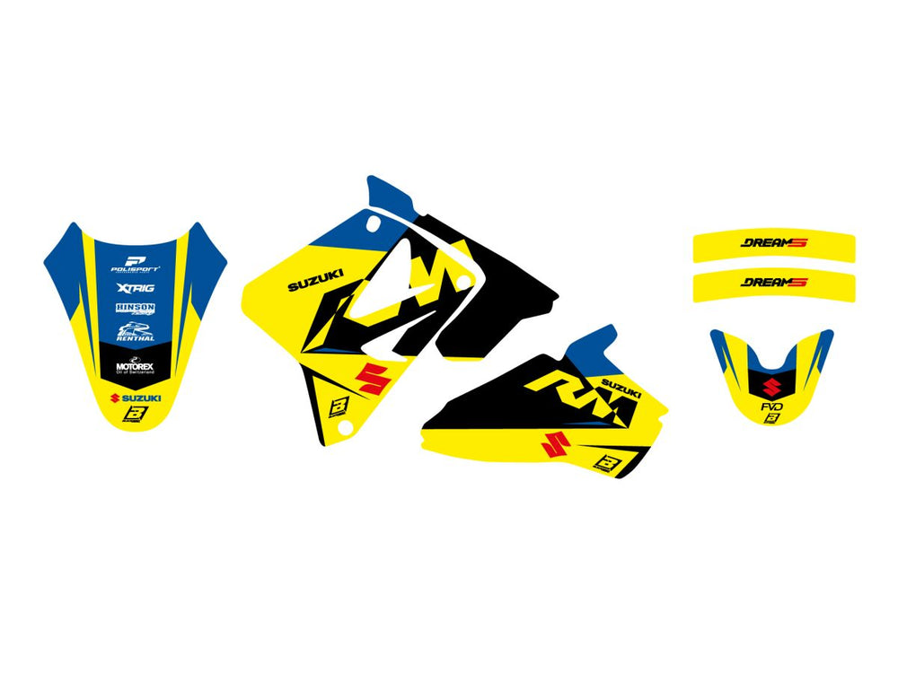 Kit déco tout-terrain Blackbird Dream 5 RM85 pour Suzuki RM 85, RM 85 17/14 et RM 85 L — réf 43027393