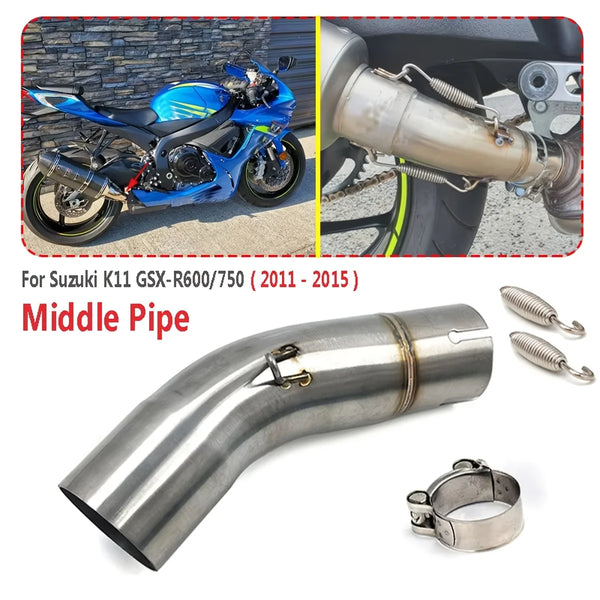 1 caliber 51MM GSX-R600750 moto ligne d'échappement central section connecting tube pour Suzuki GSXR 600 750 K11 2011-2015