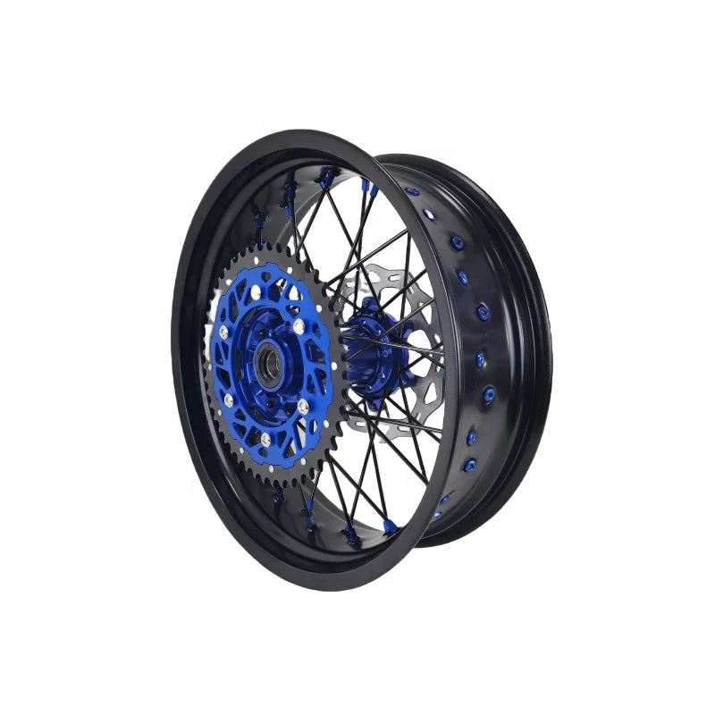 Pour Fantic xe YZ125 250 YZF250/450 moto CNC hub 17 supermoto wheelset supermotard roue rims avec accessoires