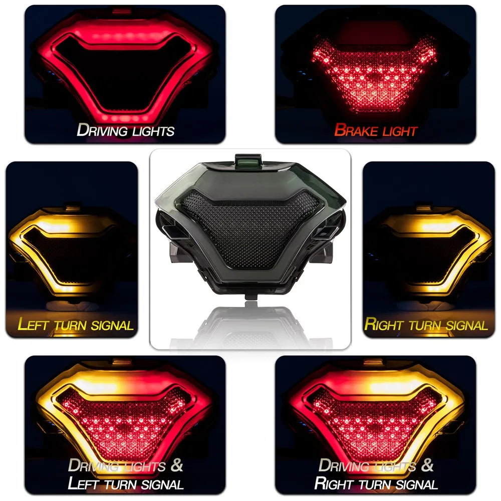 Feu arrière LED stop et clignotant pour Yamaha MT03 2014-2023 R3 R25 MT07 2013-2017 12V