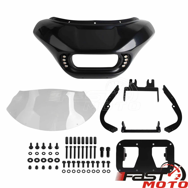 Moto phare carénage pare-brise pour baja LP4 Club style requin avant carénage mask pour Harley Softail Fat Bob FXFB FXFBS