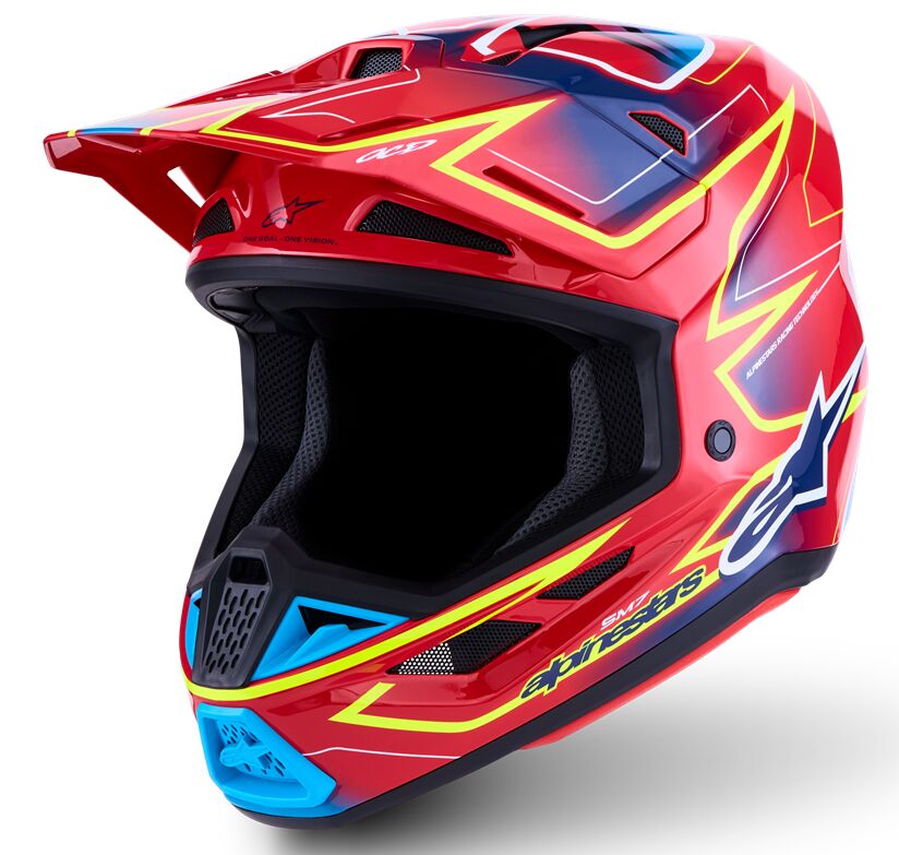 Alpinestars Casque SM7 Cast Red/ylw/blu L