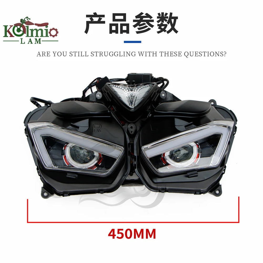 Fitfor 2013 - 2018 Yamaha YZF-R3 YZF-R25 hid projector demon angel eye phare YZF R3 R25 2014 2015 2016 2017 moto feu