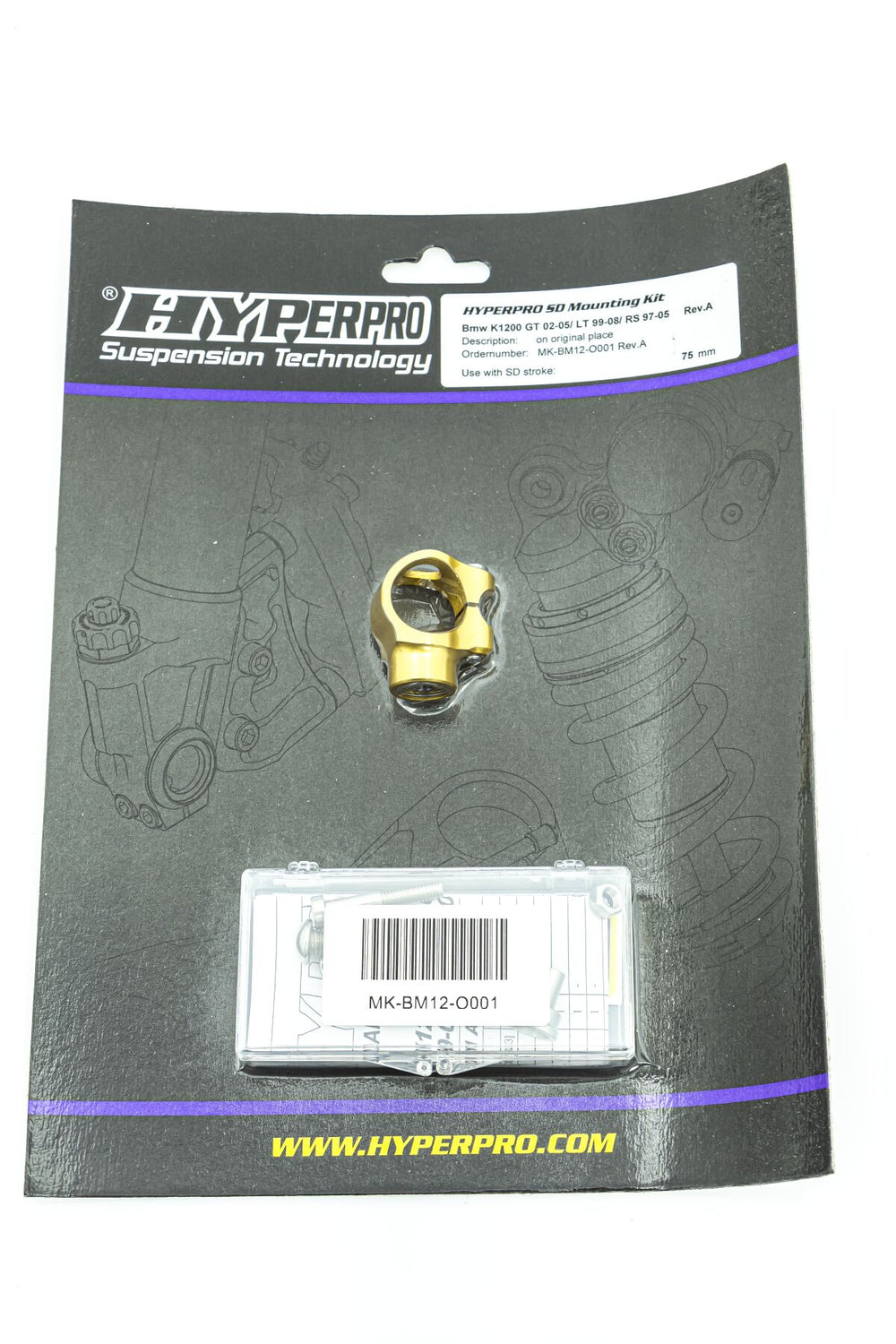 Amortisseur de direction Hyperpro SD Support Kit Doré BMW K 1200 — réf 06040010
