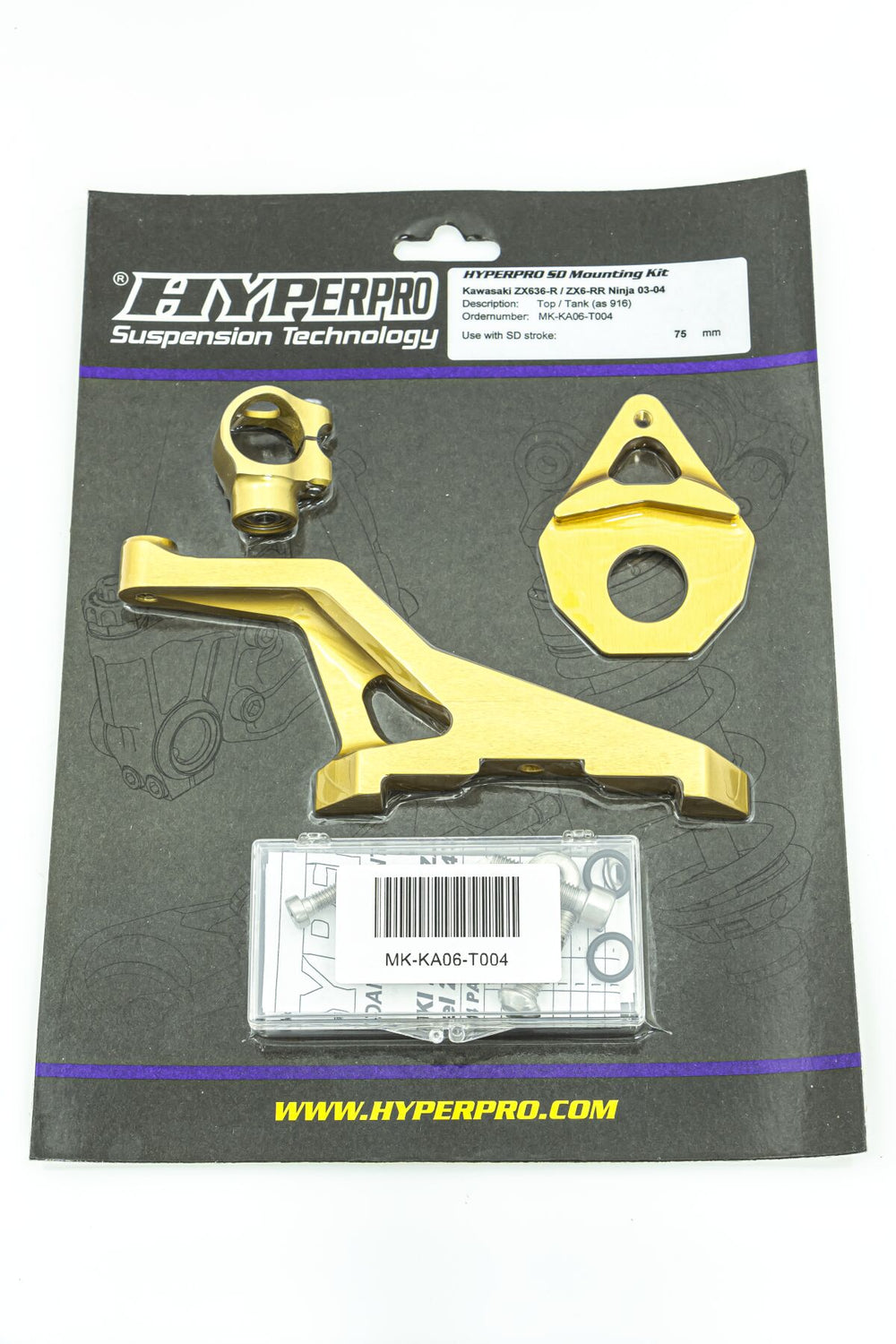 Hyperpro SD Support Kit Doré Kawasaki ZX