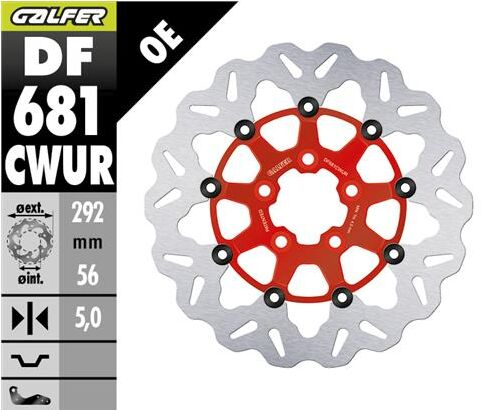 Galfer Frein Disque Float Wave Rouge