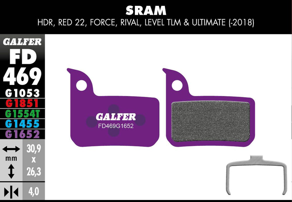 Plaquettes de frein organiques Galfer E-bike — réf 17200792