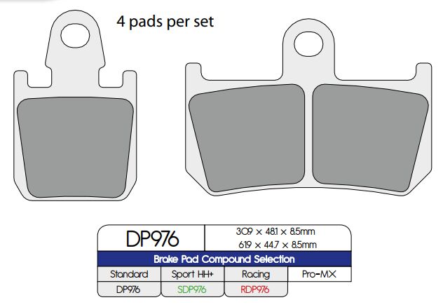 DP Brakes Frein Plaquette Sinter