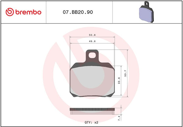 Brembo Frein Plaquette Ge Sint FR/RR