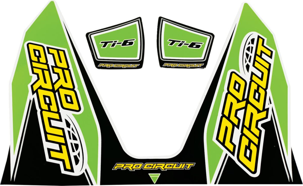 Autocollants Pro Circuit TI6 Vert — réf 18602276