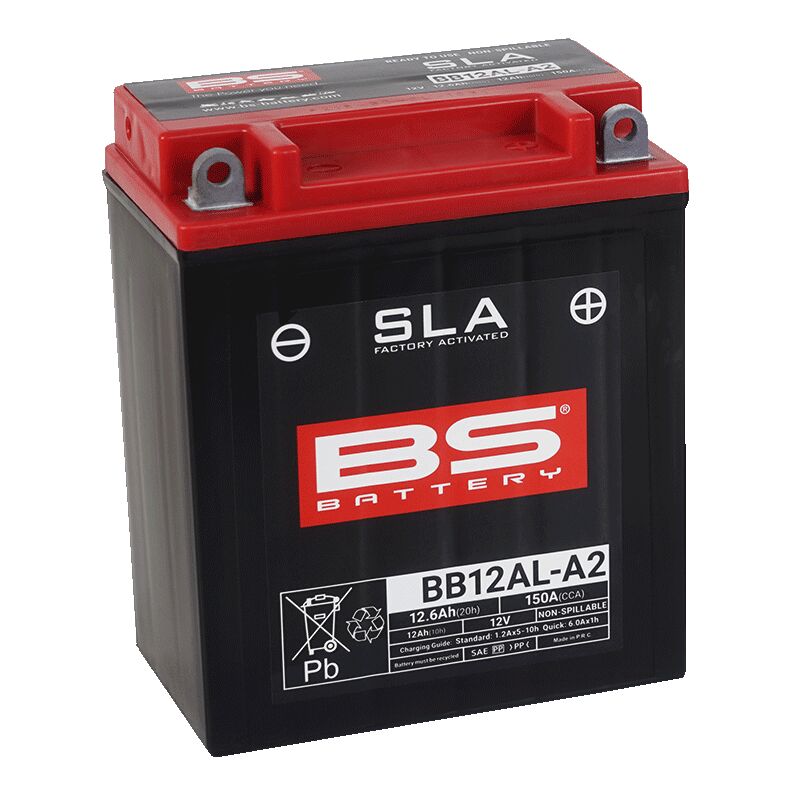 Batterie BS Battery BS BB12AL-A2 Sla pour Aprilia ATLANTIC 125, Aprilia ATLANTIC 125 I.E., Aprilia ATLANTIC 200 et 21 autres modèles — réf 21130608
