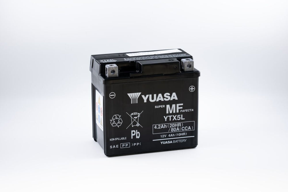 Batterie Yuasa Fa YTX5L pour Aprilia RS 50, Aprilia RS4 50, Aprilia SCARABEO 50 DITECH et 22 autres modèles — réf 21130881