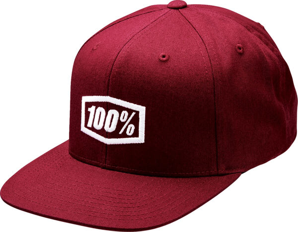 100% Hat Icon Snpbck Brgndy Os