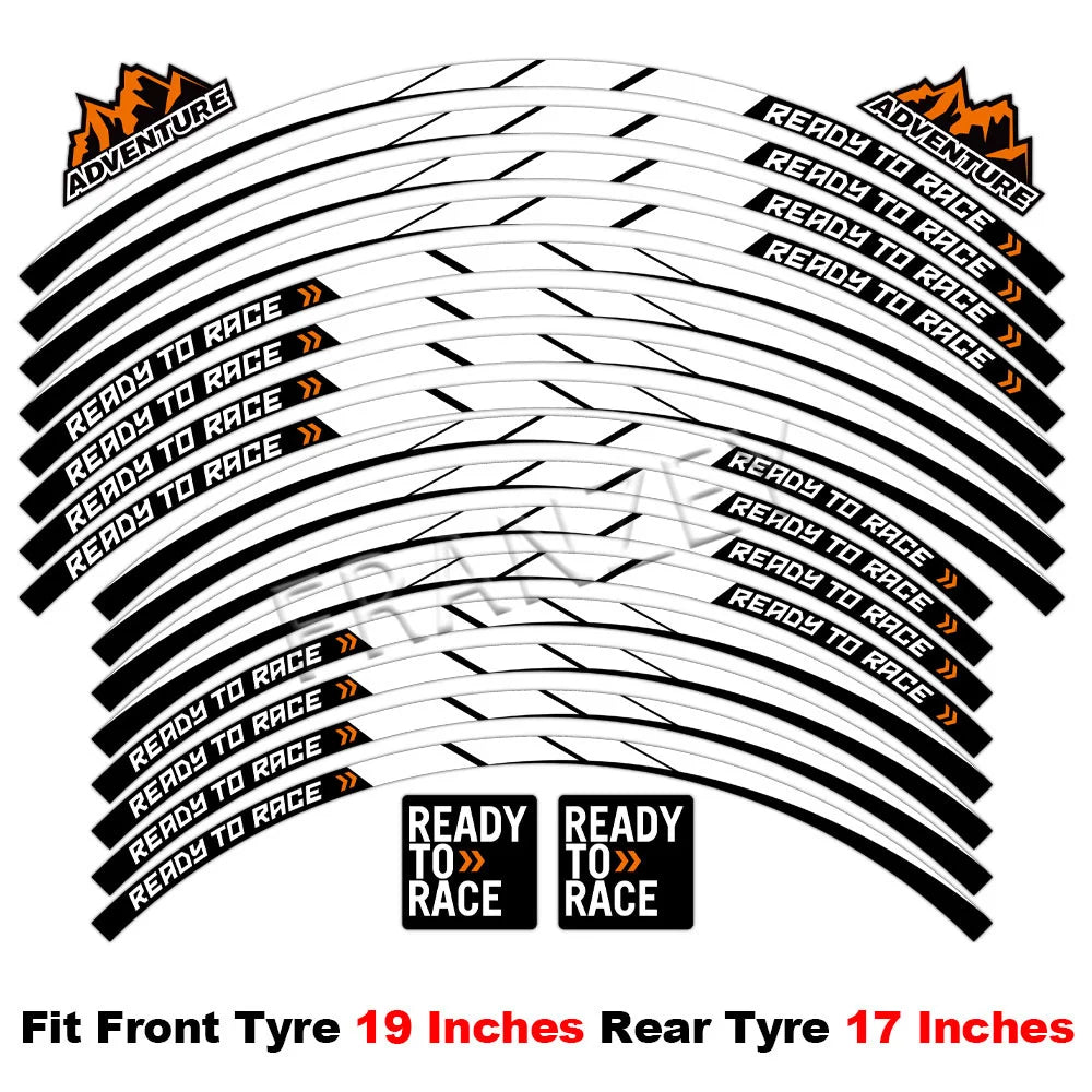 Réfléchissant moto accessoires roue autocollant hub autocollants rim tape pour KTM SUPER 1290 ADVENTURE Adv 790 890 990 1190 1090