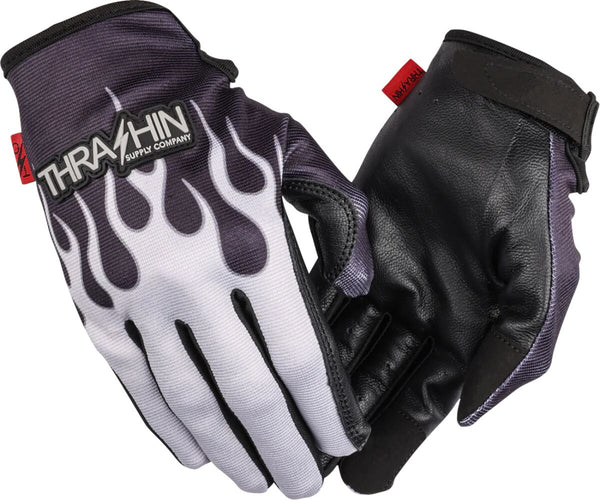 Thrashin Supply Glove Flame Stealth Cuir Pa