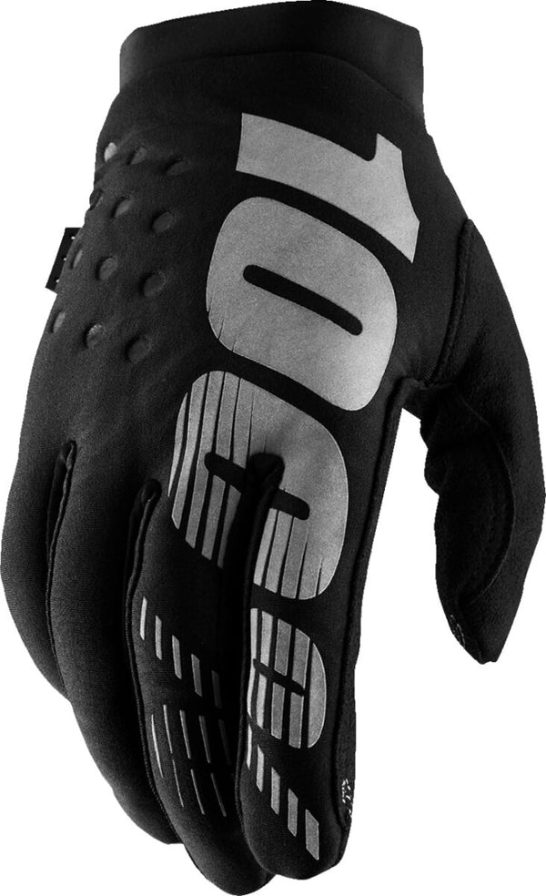 100% Glove WM Brisk Bk/gy S