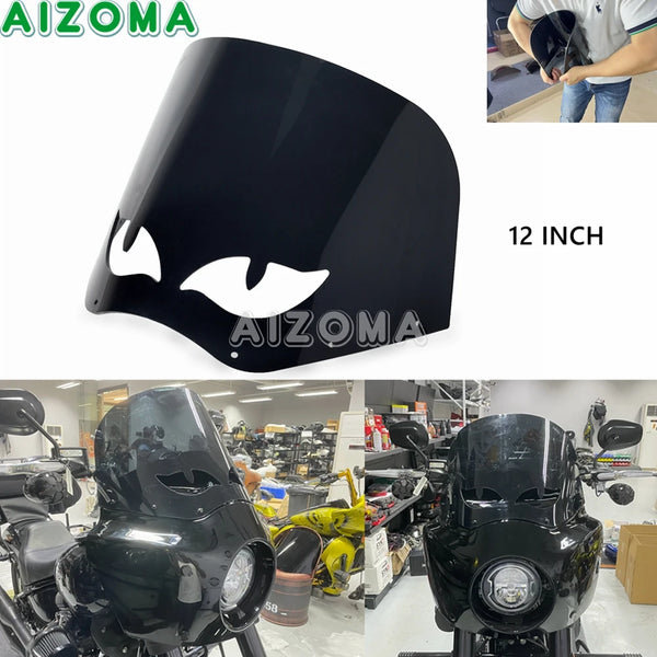 11/ 15 inch Club moto carénage pare-brise déflecteur pour Harley Dyna Low Rider Street Bob Super Glide 2006-2021