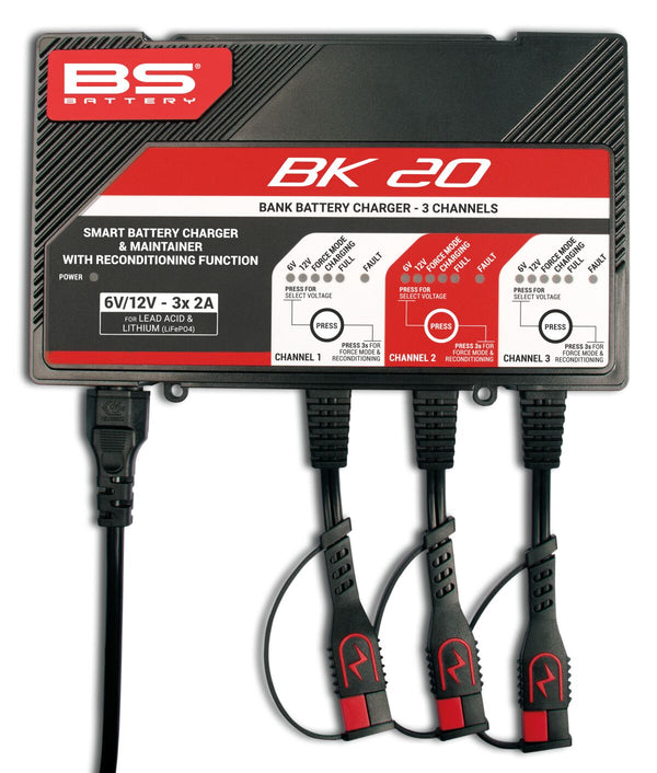 BS Battery Chargeur BK20 12V 3X2A