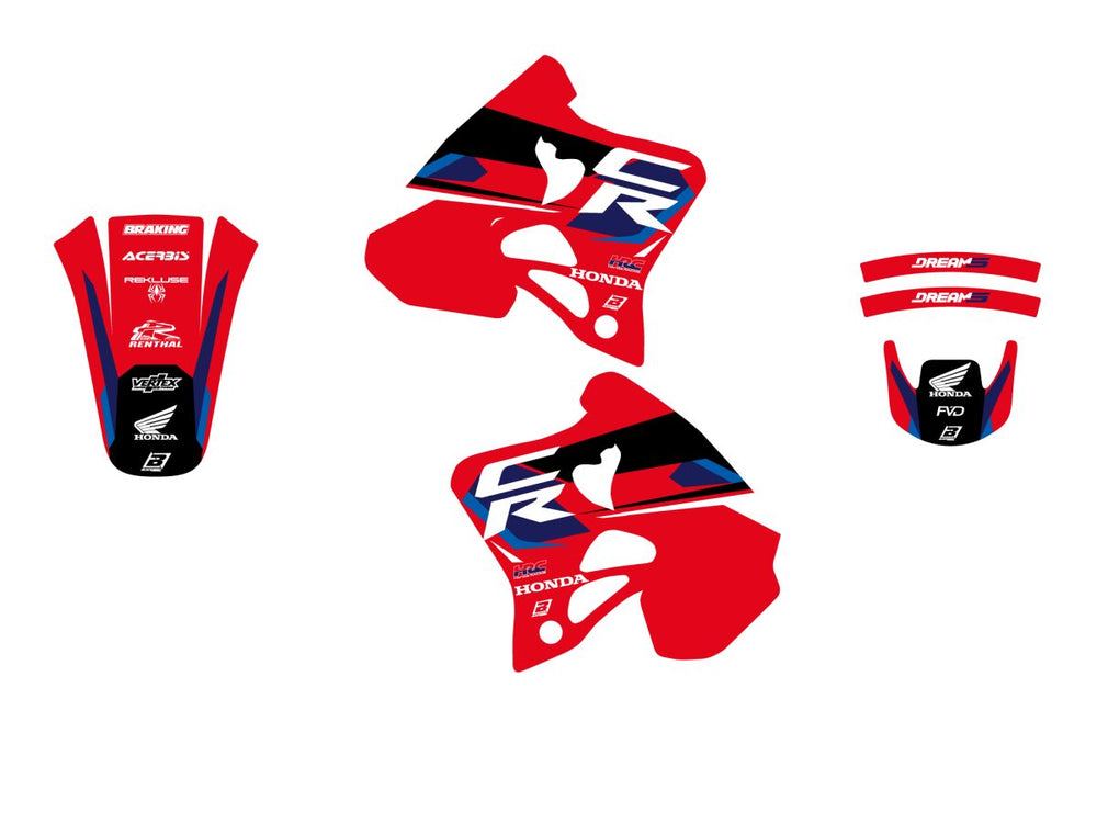 Kit déco tout-terrain Blackbird Dream 5 CR125 93-9 pour Honda CR 125 R et CR 250 R — réf 43027309