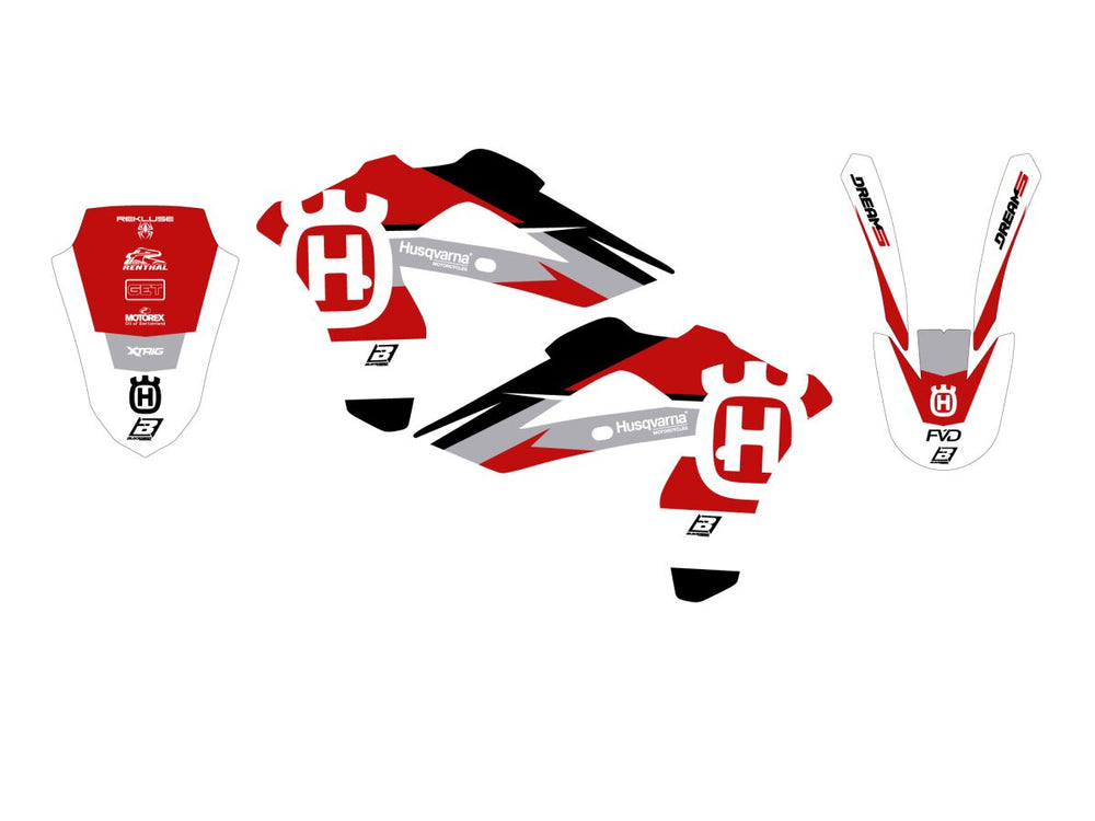 Kit déco tout-terrain Blackbird Dream 5 CR125 06-0 pour Husqvarna CR 125, WR 125, WR 250 et 1 autres modèles — réf 43027357