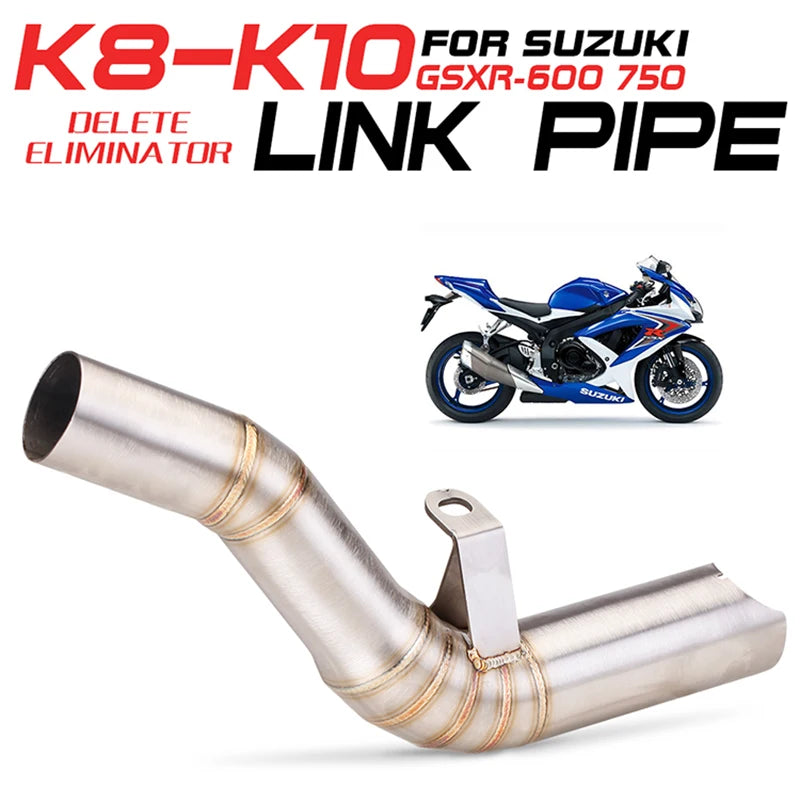 Moto échappement silencieux central raccord d'échappement silencieux slip-on pour Suzuki GSXR 600 750 K8 K9 L1 GSXR750 GSXR600 2008-2010