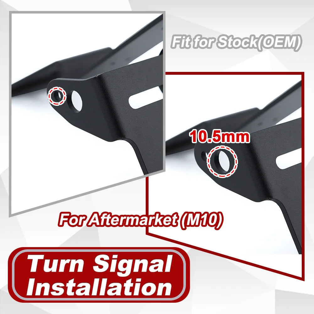 Support de plaque avec LED feu support moto arrière support de plaque garde-boue aluminium noir R625 2025-2026 pour Voge