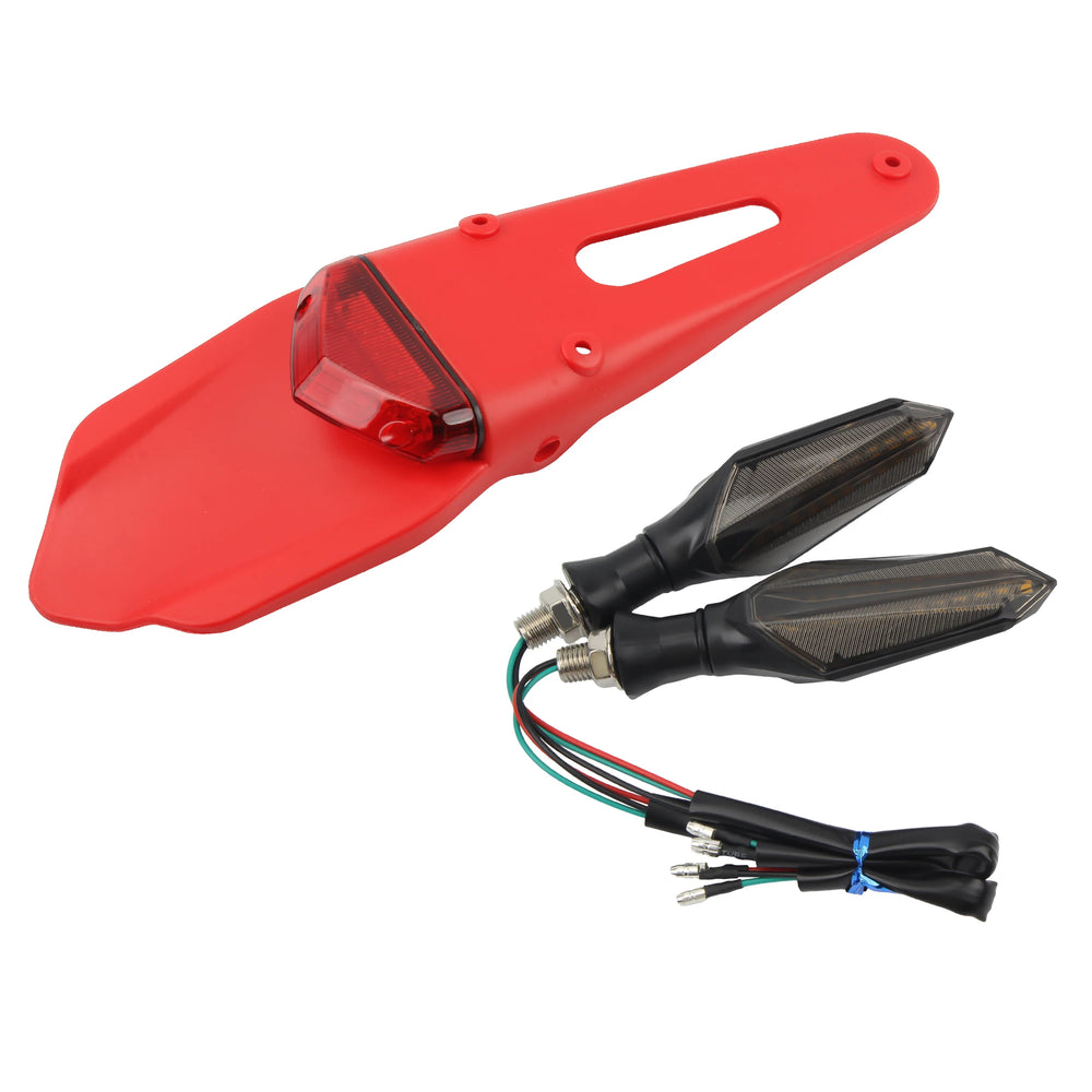 Universel moto clignotant avec garde-boue arrière feu arrière frein feu kit LED pour Suzuki Husqvarna motocross pièces