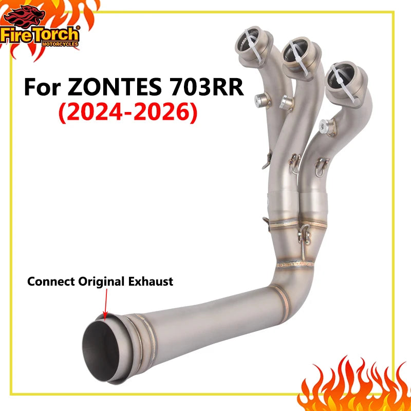 Silencieux slip-on pour Zontes 703RR 703 RR 2024 2025 moto échappement système inox acier avant raccord d'échappement connect origine silencieux
