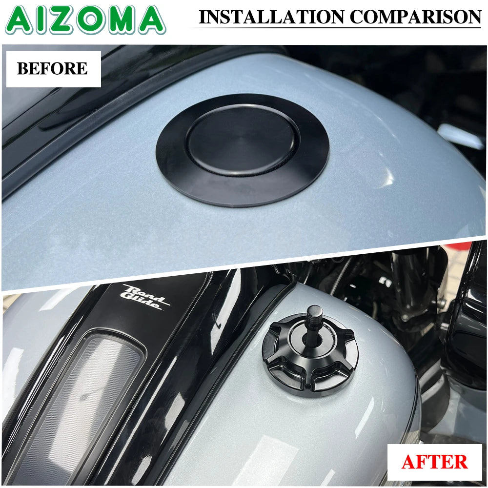 Moto huile carburant réservoir protection vented réservoir essence bouchon universel pour Harley all female threaded models except Touring 2023 5-2025