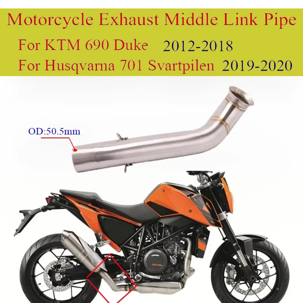 Moto échappement mid raccord d'échappement connect origine silencieux slip pour KTM Duke 690 2013-2020 pour Husqvarna 701 Svartpilen