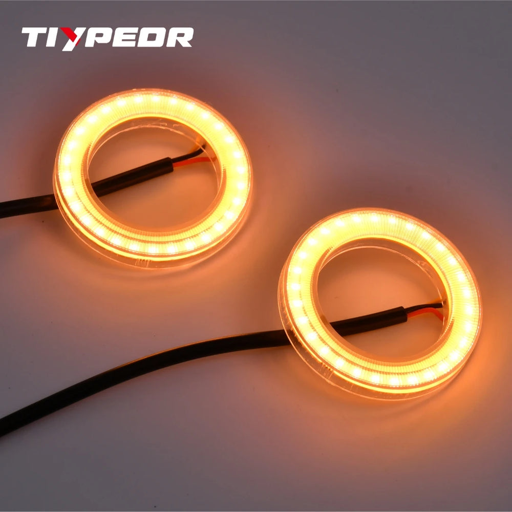 Anneau lumineux LED TIYPEOR avec logo pour Yamaha, 50 mm, type Angel Eyes, étanche