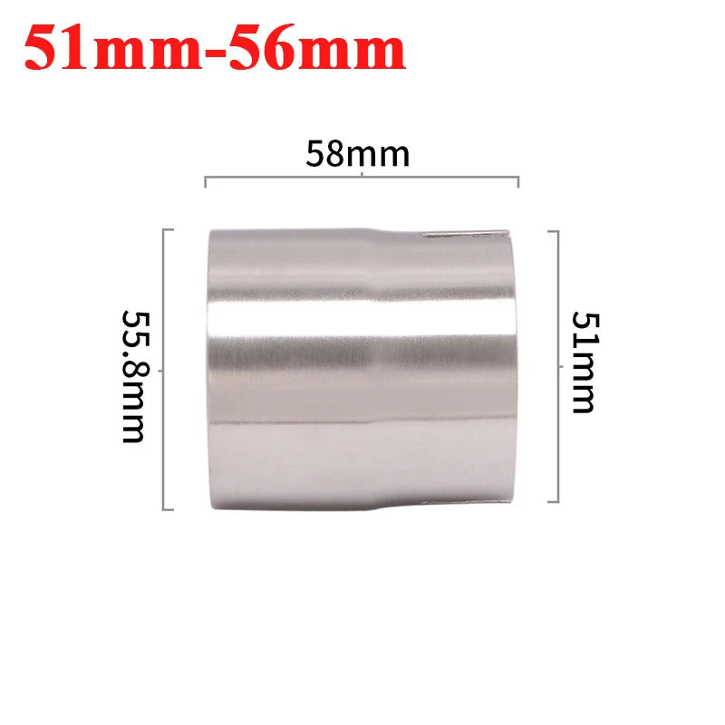 Universel moto racing échappement 51MM adaptateur inox acier raccord d'échappement raccord 54MM 56MM 58MM 62MM réducteur silencieux
