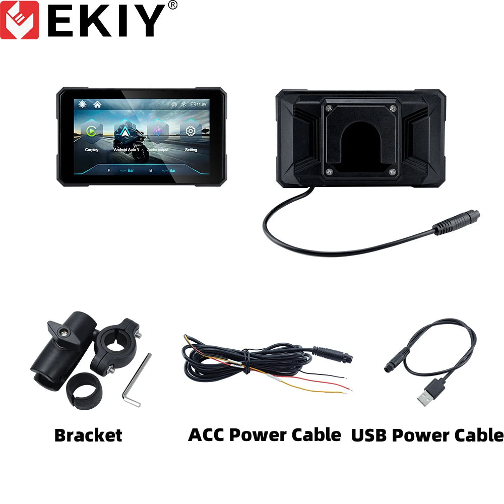 Ekiy 5 0 inch sans fil carplay Moto android auto portable numérique moto dashboard GPS navigation amovible écran bulle