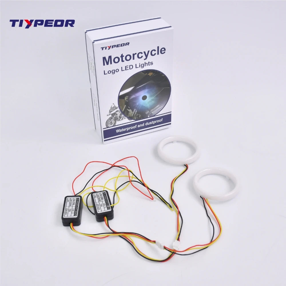Anneau lumineux LED TIYPEOR avec logo pour BMW, 70 mm, type Angel Eyes, étanche