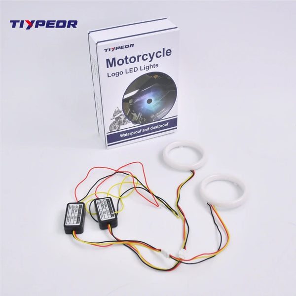 Anneau lumineux LED TIYPEOR avec logo pour BMW, 70 mm, type Angel Eyes, étanche