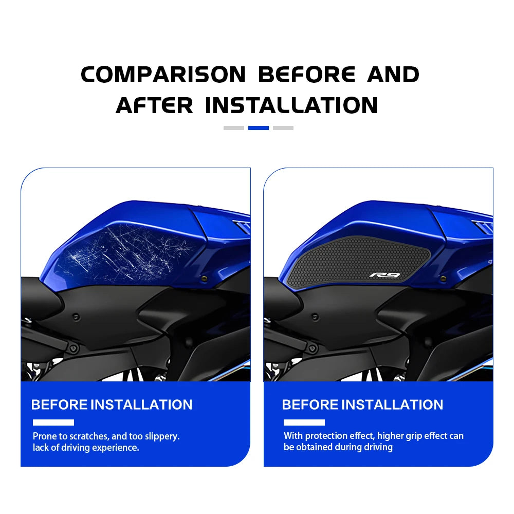 Pour Yamaha protection de réservoir autocollants YZF-R9 YZF R9 2025 moto antidérapant latéral réservoir étanche plaquette